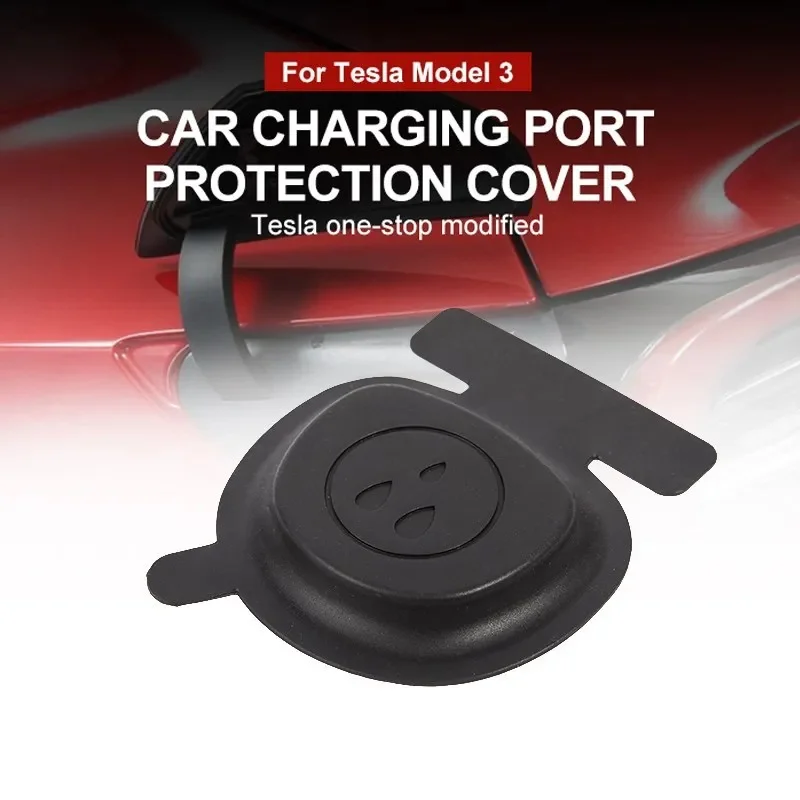 Car Charger Waterproof Cover For Tesla Model 3 Dust-proof Cap Charging Port Protector Silicone US Standard Durable Plug Black