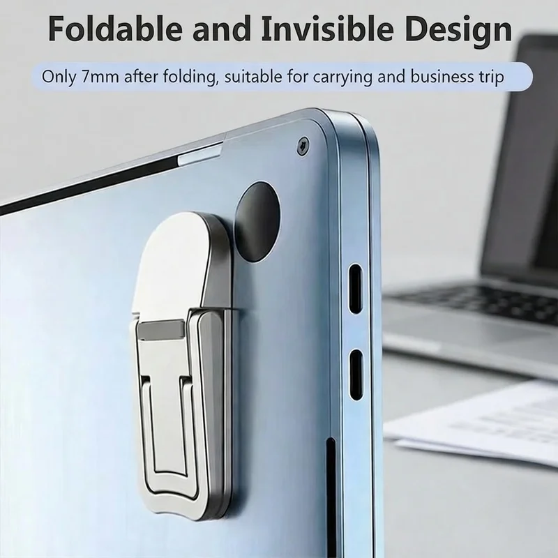 Self adhesive Foldable Laptop Feet Heightening Bracket Portable Mini Notebook Support Stand for Travel Home Office Desk Setup Co