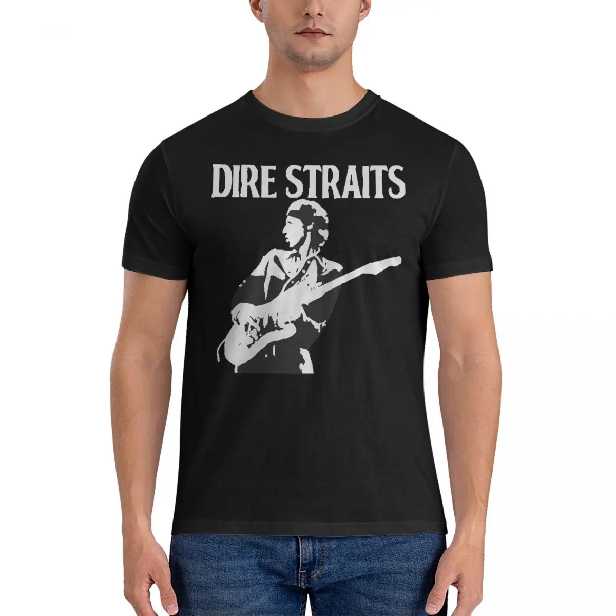 T-Shirts Apuros Camiseta Fashion Pure Cotton Tees Short Sleeve Dire Straits T Shirts Crew Neck Clothes Printing