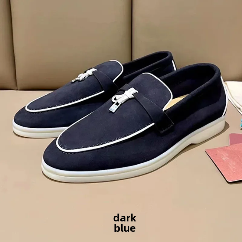 Soft Sole Piped Edge Leather Flats Women's Shoes Summer Style Sheepskin Insole Comfortable Fashionable Footwear