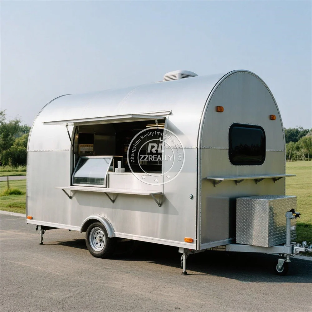 Trailer Makanan Cepat Saji Khusus Dengan Truk Makanan Trailer Katering Konsesi Gerobak Taco Hot Dog Dapur Penuh