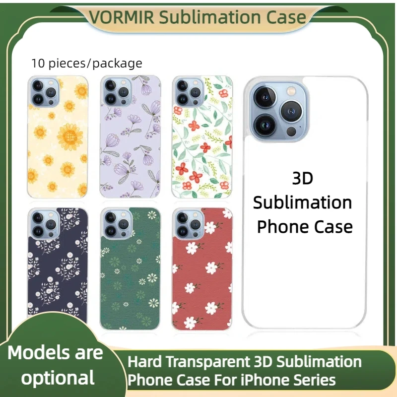 

10pcs Hard Transparent 3D Sublimation Phone Case Clear Heat Transfer Printing Coated Custom Mobile Cover For iPhone 17 16 15 pro