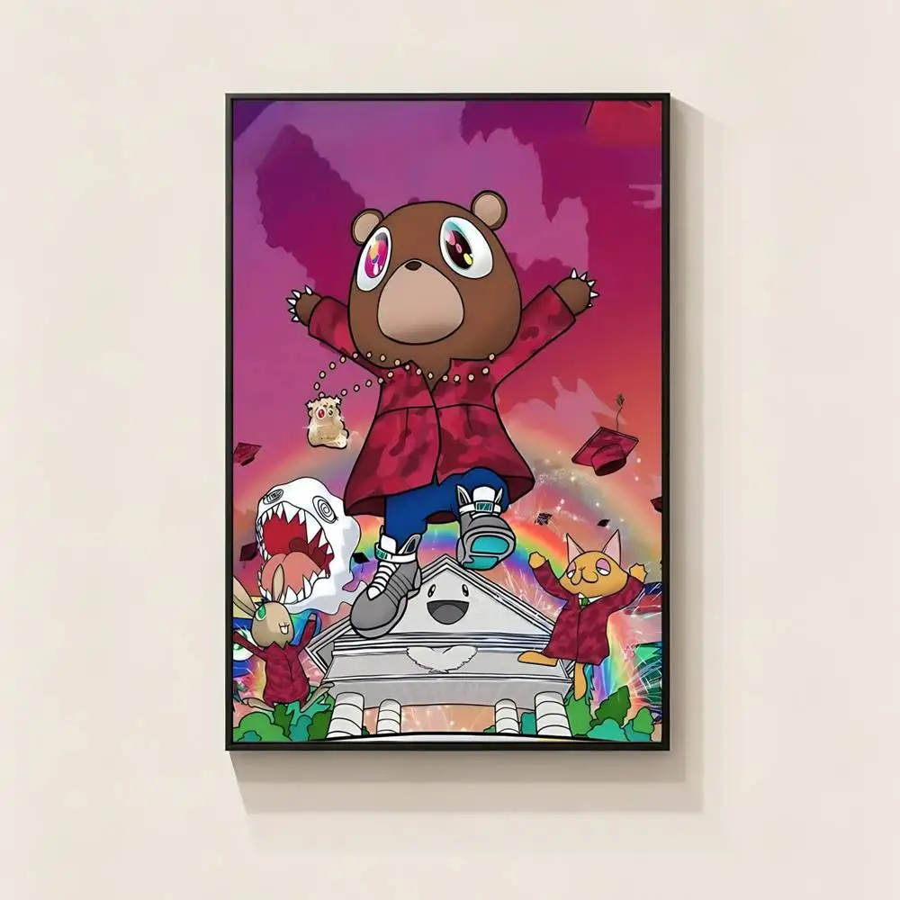 Classic Rapper K-Kanye W-West Y-Ye  Poster Waterproof Wall Art Sticker For Bar Living Room Vintage Decor