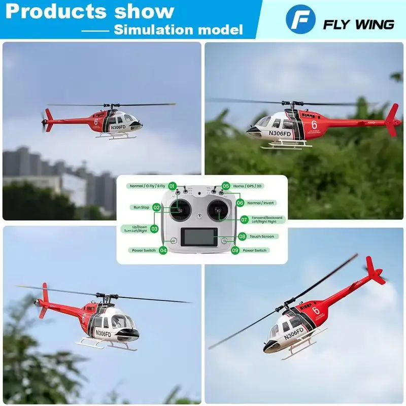 470 Bell -206 Simulator Two-propeller Remote Control Model Helicopter Simulation H1 Flight Control GPS Self-stable Return.