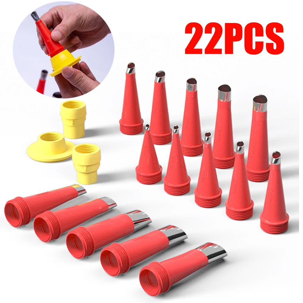 22Pcs Stainless Steel Caulking Finisher Caulk Nozzle Applicator Glue Silicone Caulking Tools Sealant Kitchen Bathroom Sink Joint