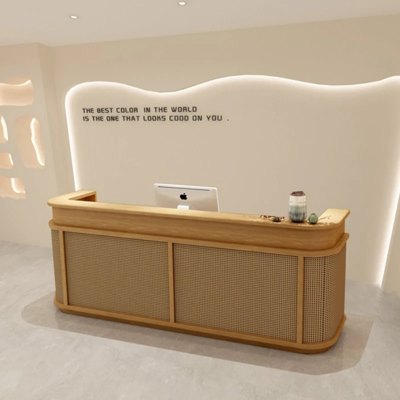 Japanese Modern reception counter Store Hall hotel aesthetic lada recepcyjna Simple Design mostrador recepción office furniture