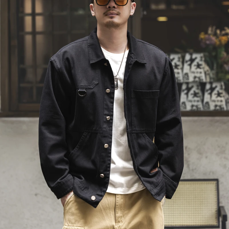 Spring and Autumn's new American-style retro jacket for men's work wear is a fashionable and stylish top
