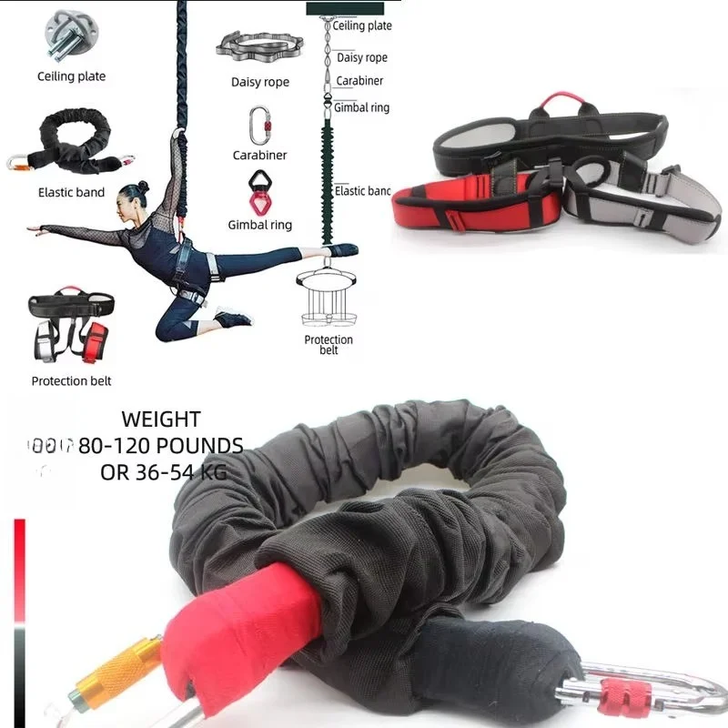 60kg 80kg-100kg 150lbs 200lbs aerial bungee jumping equipment full set of yoga bungee jumping ropes