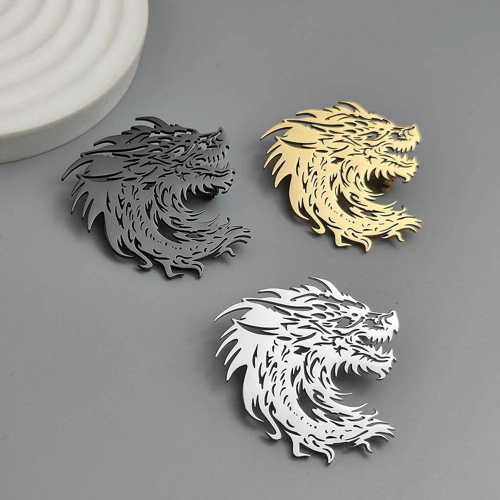 Original design hollow faucet stainless steel gold-plated brooch, waterproof and non-fading brooch, men's suit accessories