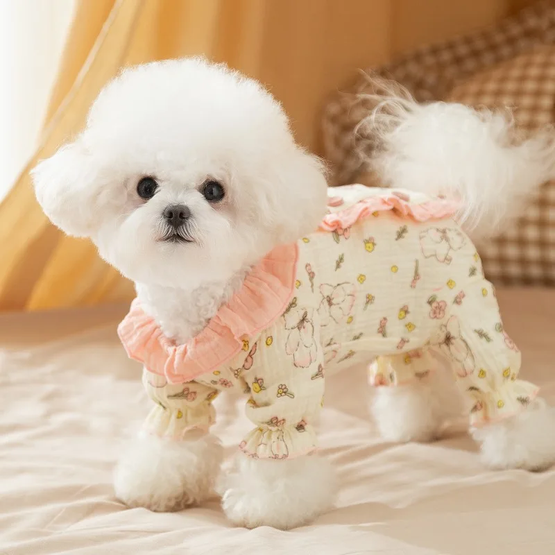 

Детская пряжа, одежда для собак, четырехногая пижама для домашних животных, маленькая защита живота