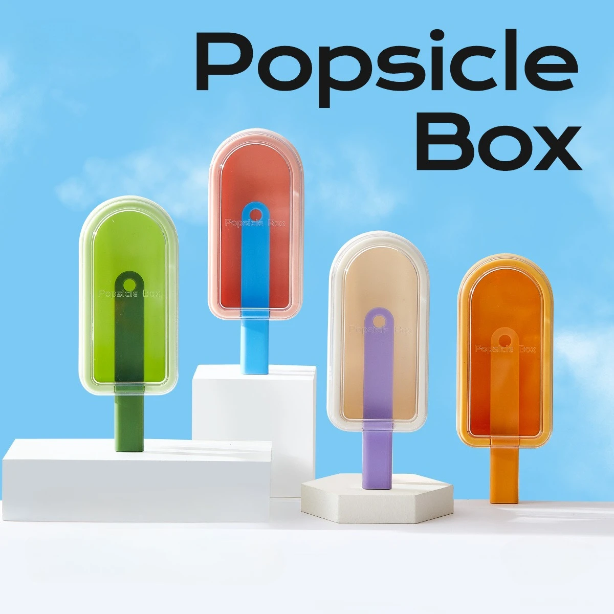 DIY Ice Cream Mold Creative Food Grade Silicone Mould with Lid Household Made Ice Cream Sticks Cheese Sticks Mold Easy Demolding