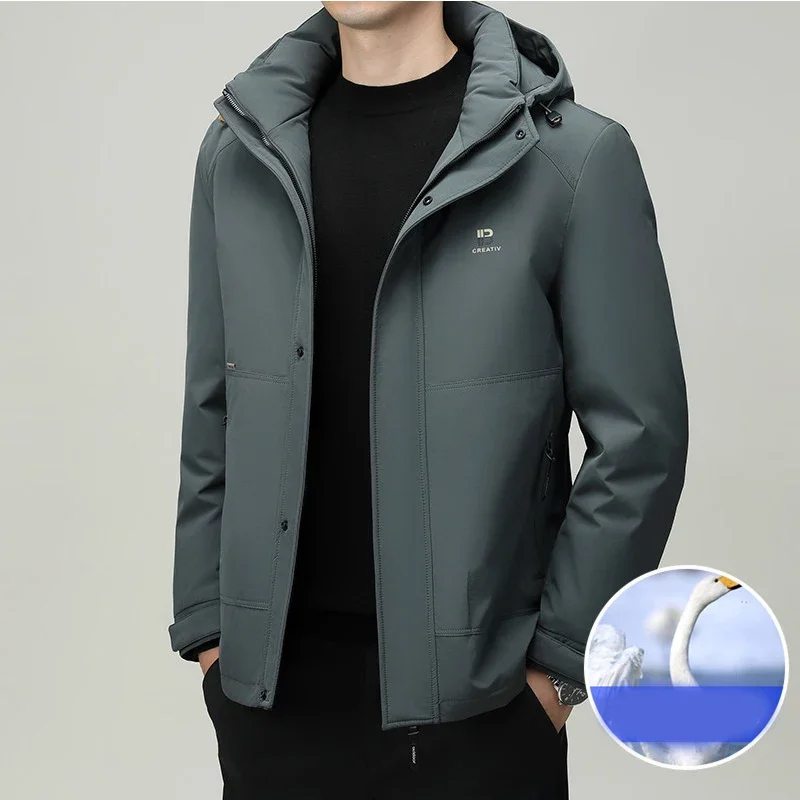 Chaqueta de plumón con capucha para hombre joven y de mediana edad, chaqueta con tanque interior desmontable, novedad de invierno, 2023