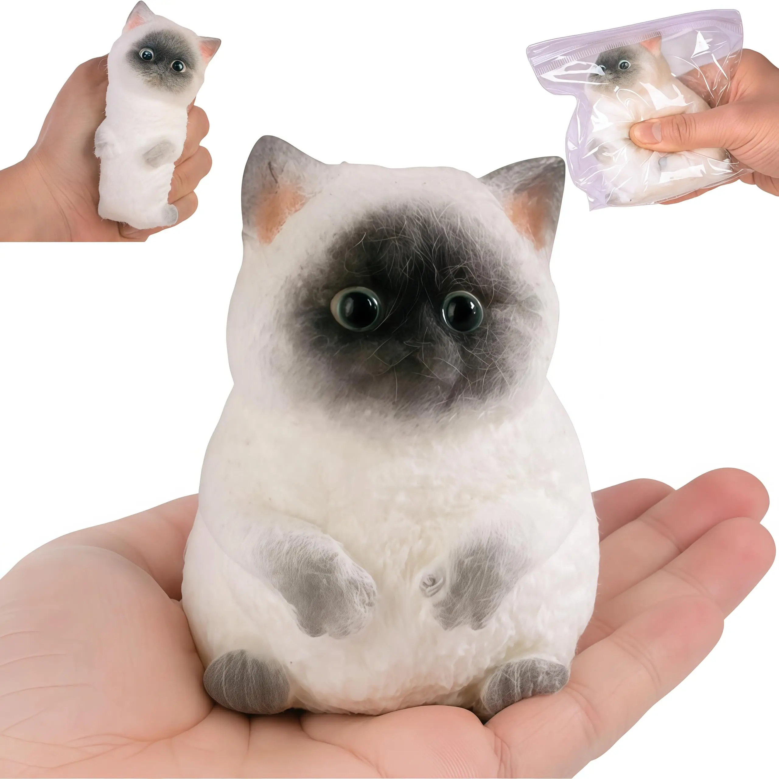 Weiches Niedliches Katzen-Squishy-Spielzeug Kawaii Langsam Aufsteigende Tierfigur Stressabbau-Spielzeug Mini Plüschähnliches Geschenk für Kinder und Erwachsene – Detail 2