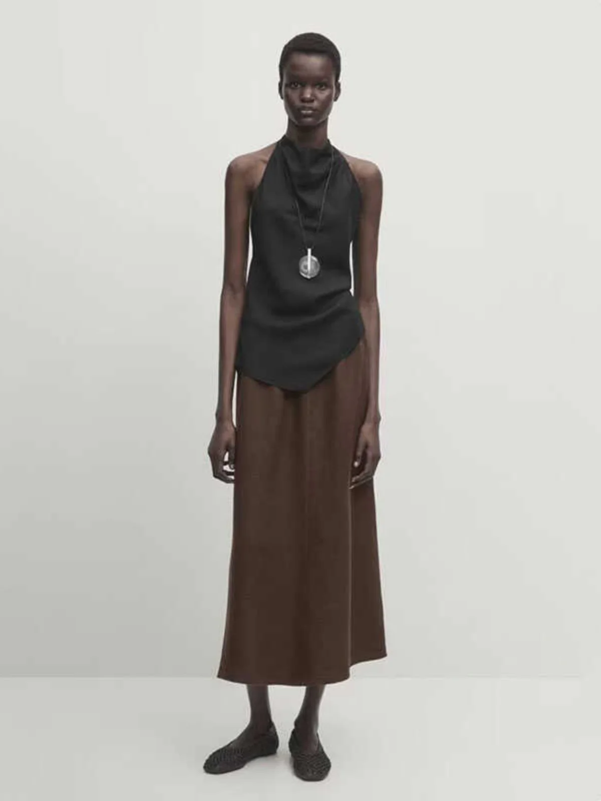 

Новинка: Женская юбка миди из хлопка и льна с завышенной талией, коричневая, в стиле ретро, для повседневной носки, весна-лето