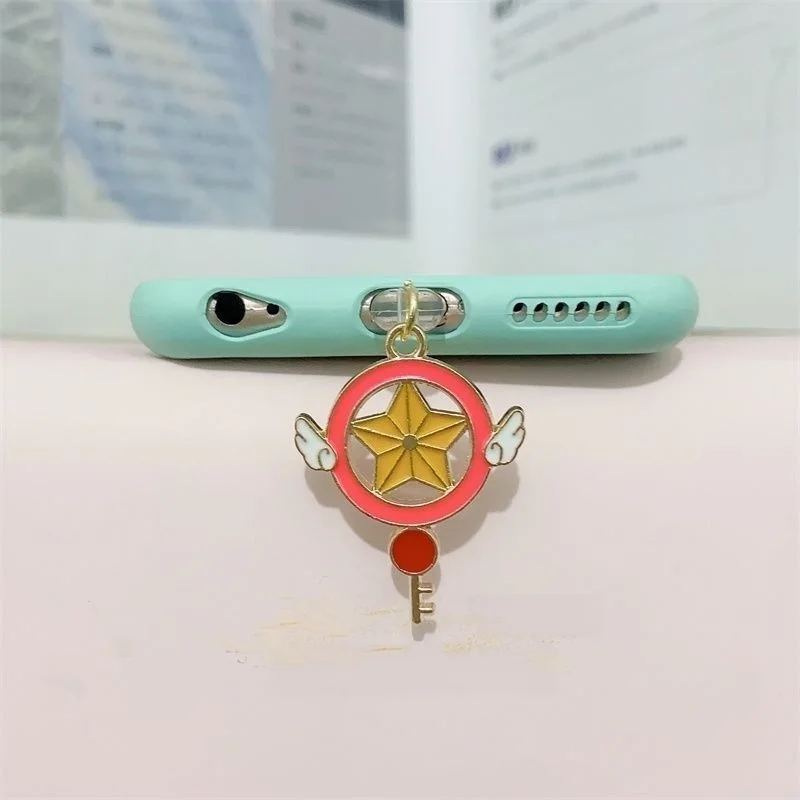 Cardcaptor Sakura Cartoon Anime Magic Wand Dust Plug Earphone Plug Charging Plug Couple Style Universal Mobile Phone Pendant view 2