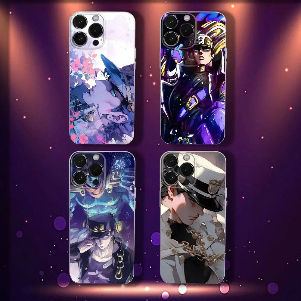 

JOTARO KUJO bizarre adventure Phone Case For iPhone 17,16,15,14,13,12,11 Pro,Max,Plus,X,XS,XR,SE4,E Mini Transparent Soft Cover