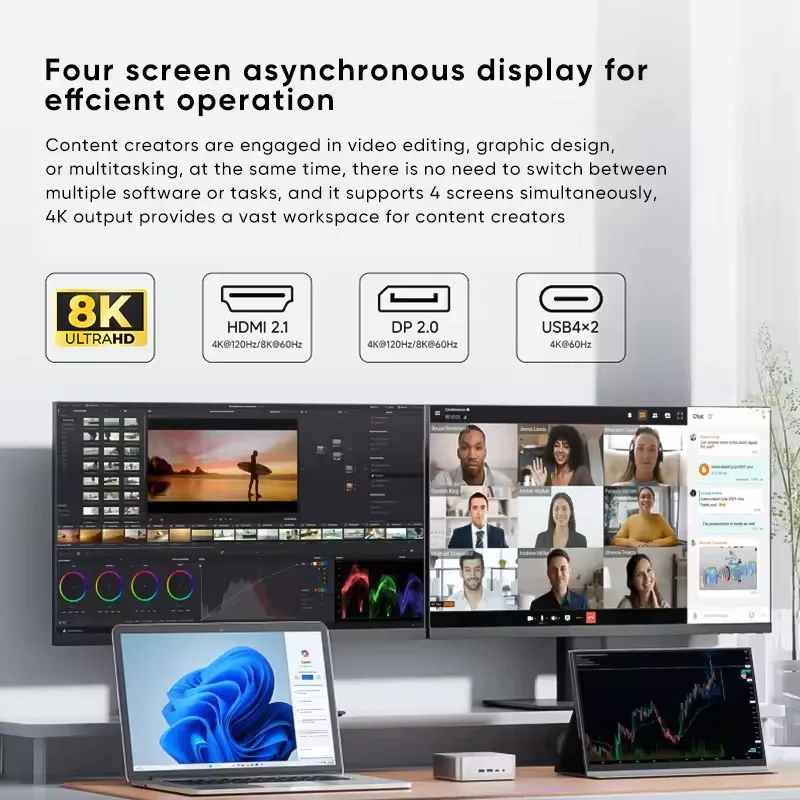 MINISFORUM AI X1 370 255 Mini PC AMD Ryzen AI 9 HX 370 R7 255 OCuLink 2*USB4 Built-in Dual Speaker Gaming Desktop Computer WiFi7