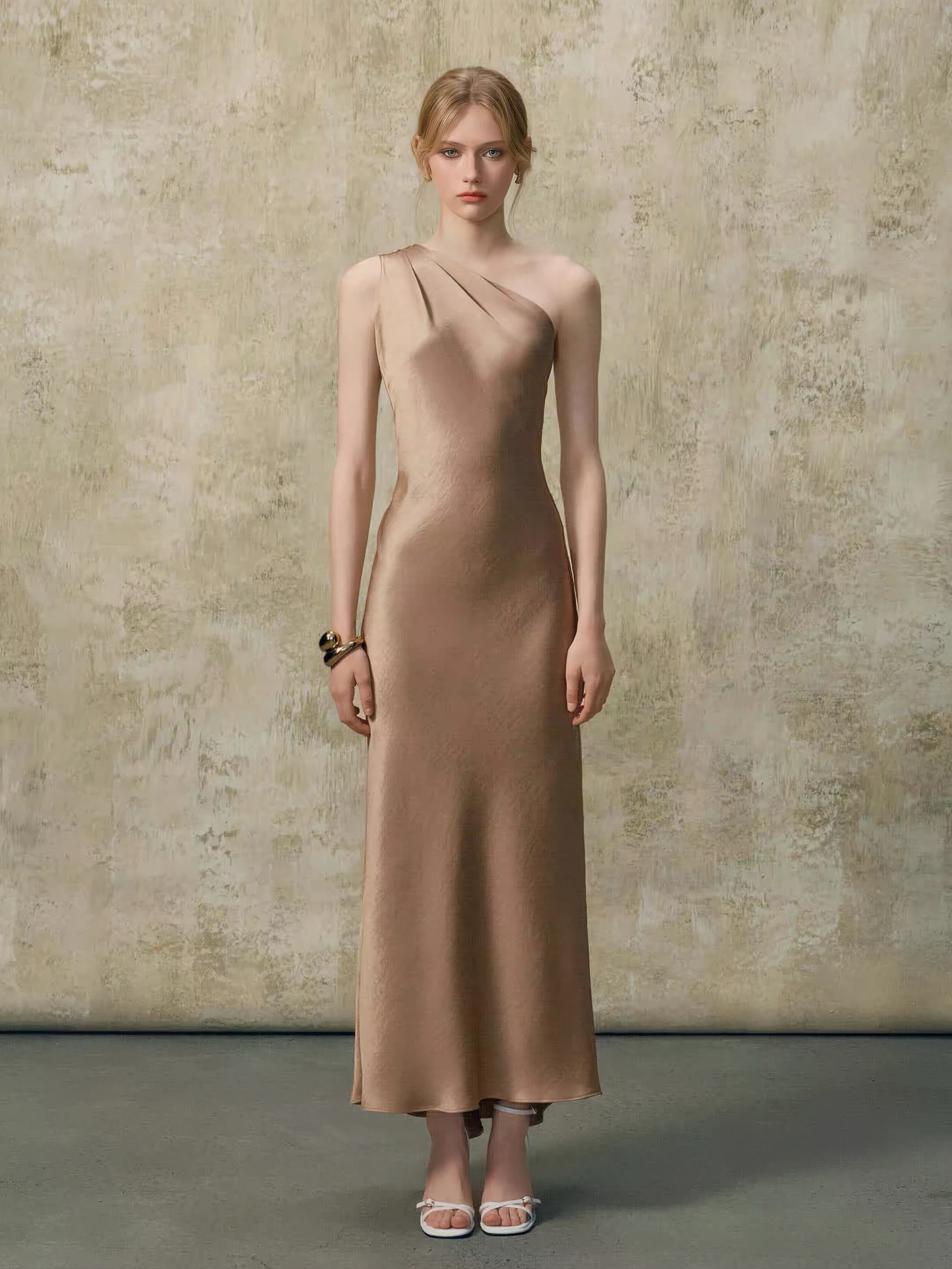 الراقية حورية البحر ثوب مسائي لامع عارية الذراعين كتف واحد حفلة كوكتيل رسمية Bodycon Ruched فساتين مأدبة للنساء