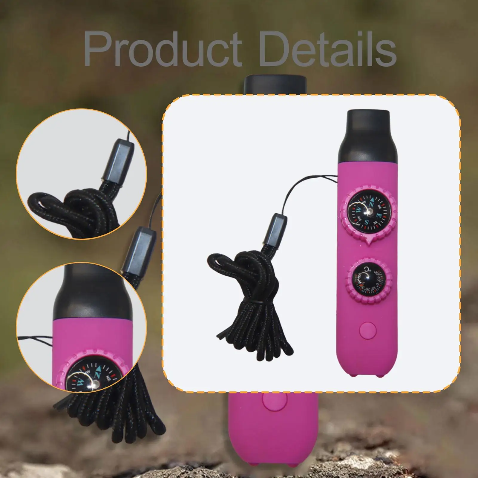 بوصلة معدات متعددة الاستخدامات، متعددة الأغراض، محمولة مع حبل للمشي لمسافات طويلة والسفر والتجديف بالكاياك #5