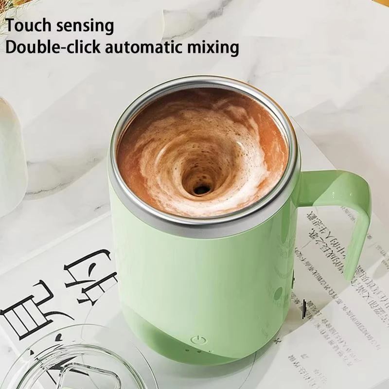 Magnetic Self Stirring Mug Stainless Steel Automatic Mixing Coffee Mug with Lid Electric Smart Self Rotating Cup for Travel