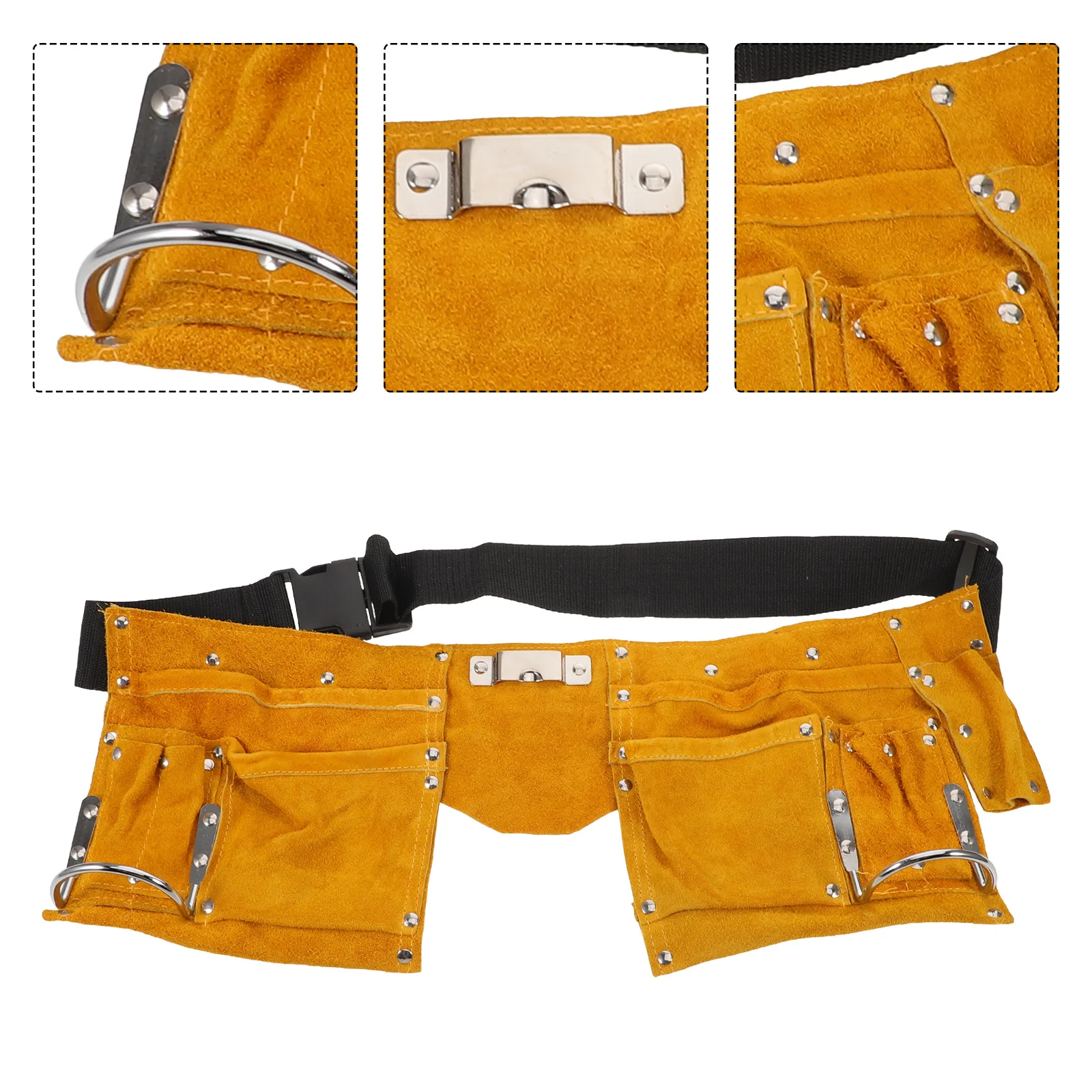 전기 기술자 도구 벨트 파우치 이중 수납 공간 다중 포켓 허리 도구 정리함 (정비공, 엔지니어, 건설 노동자용)