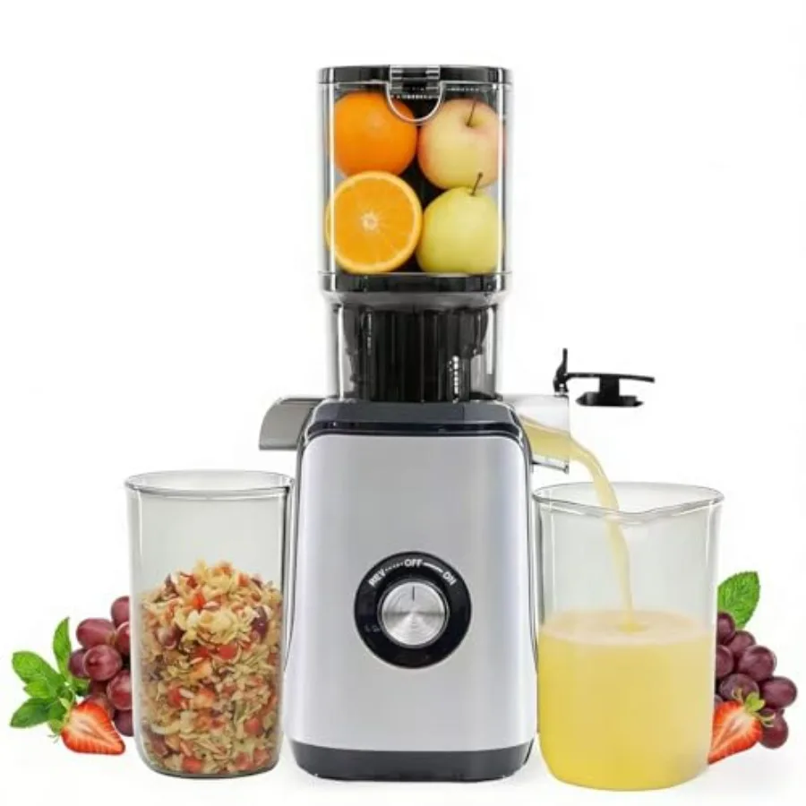 

Cold Press Masticating Juicer with Wide Feed Chute for Whole Produce High-Yield Premium Extractor BPA-Free Design Easy Clean Si