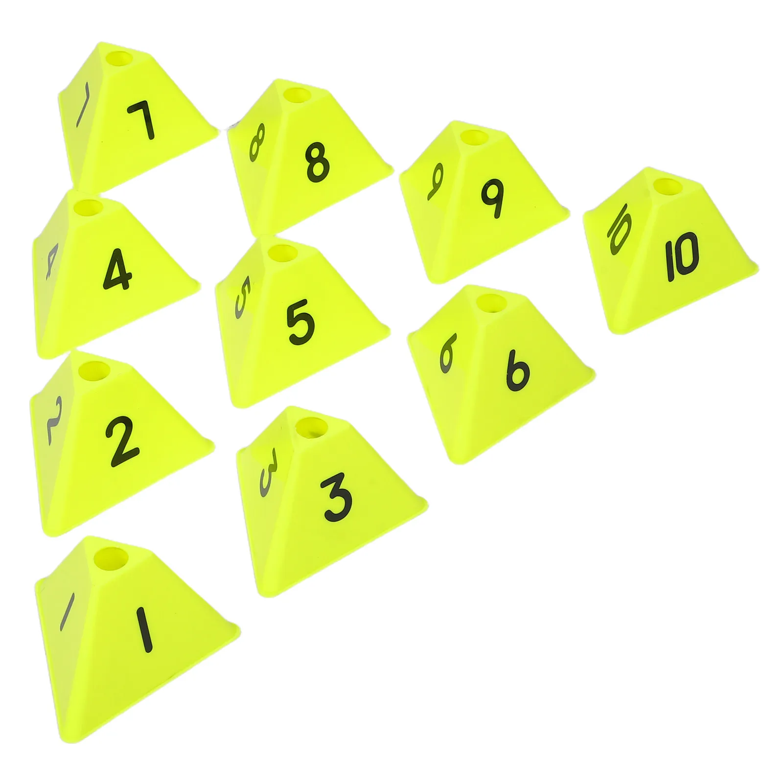 

10pcs Football Training Markers Cones Numbered Sports Field Spot Equipment For Soccer Drills Basketball Practice Fluorescent
