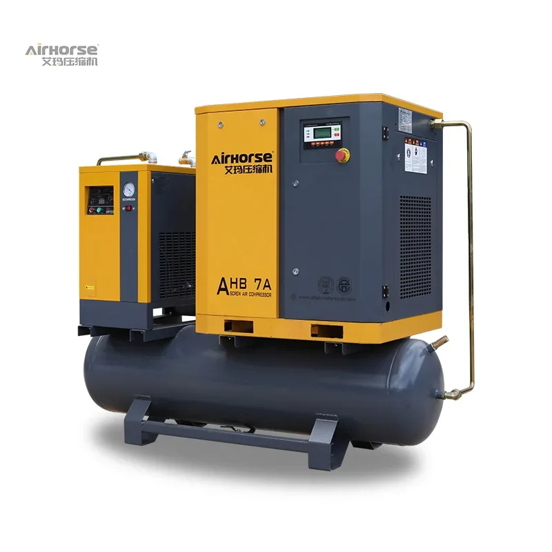 screw air compressor 4kw 5 hp 220V 380V air compressor with single phase