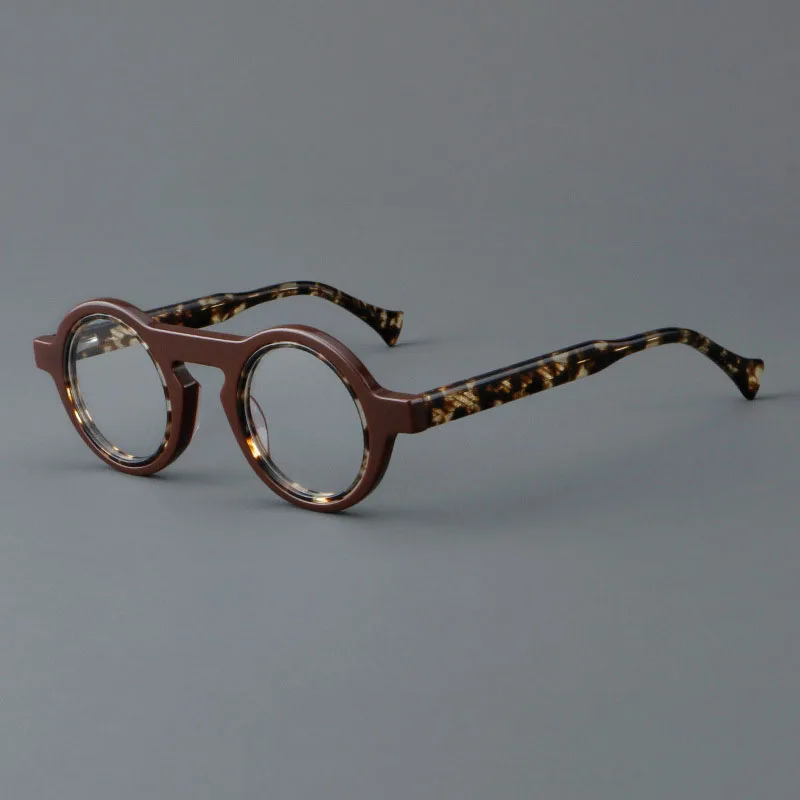 Lunettes rétro en acétate pour femmes, monture ronde bloquant les couleurs, peut personnaliser les lentilles de lecture pour myopie et presbytie