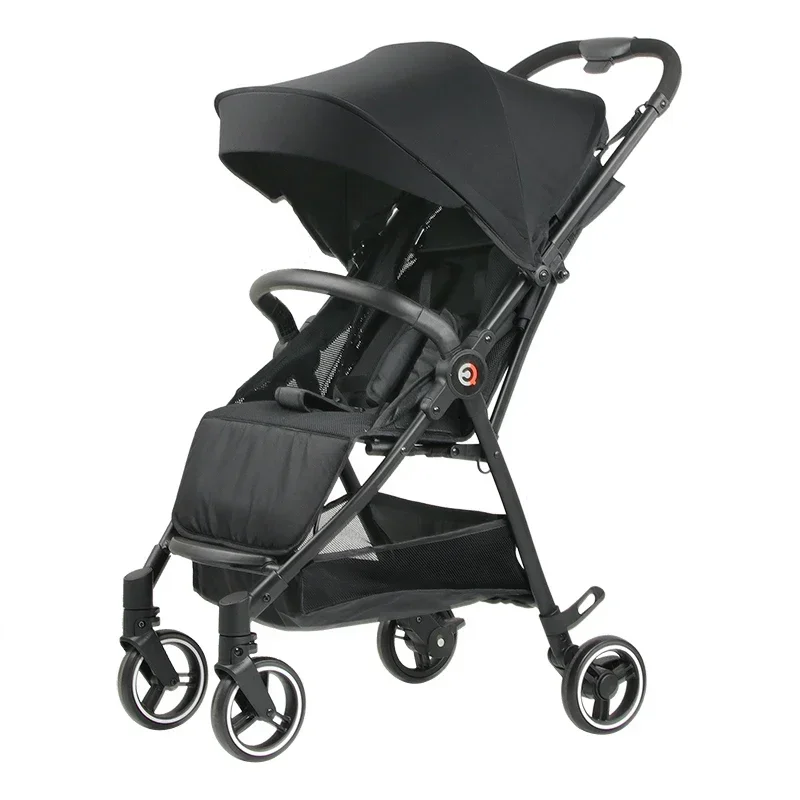 Compact Baby Stroller, One-Click Foldable Pram, Reclining Seat, Shock-Absorbing and Lightweight Baby Buggy for Easy Travel