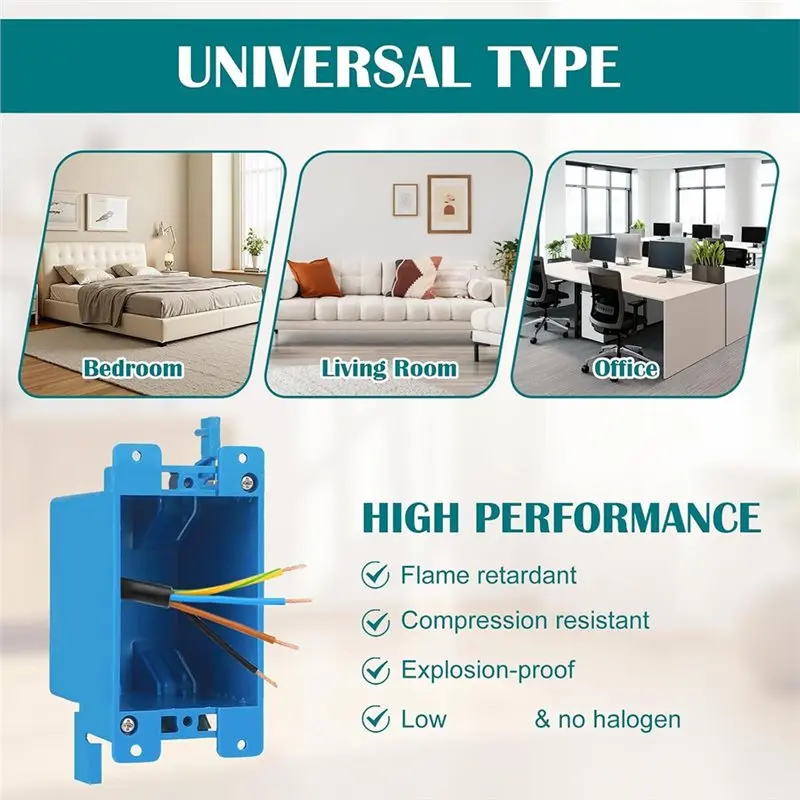 Hot Sale-Single Gang Old Work Box 14Cu.In. Outlet Box AWG For 7/14,6/12,5/10 Outlet Box