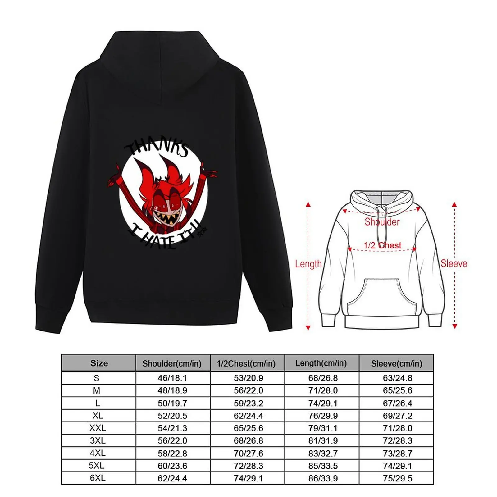 شكرًا لـ Nothing Alastor Hoodie ملابس أنيمي على الطراز الكوري ملابس رجالي ملابس رجالية جديدة في هوديس