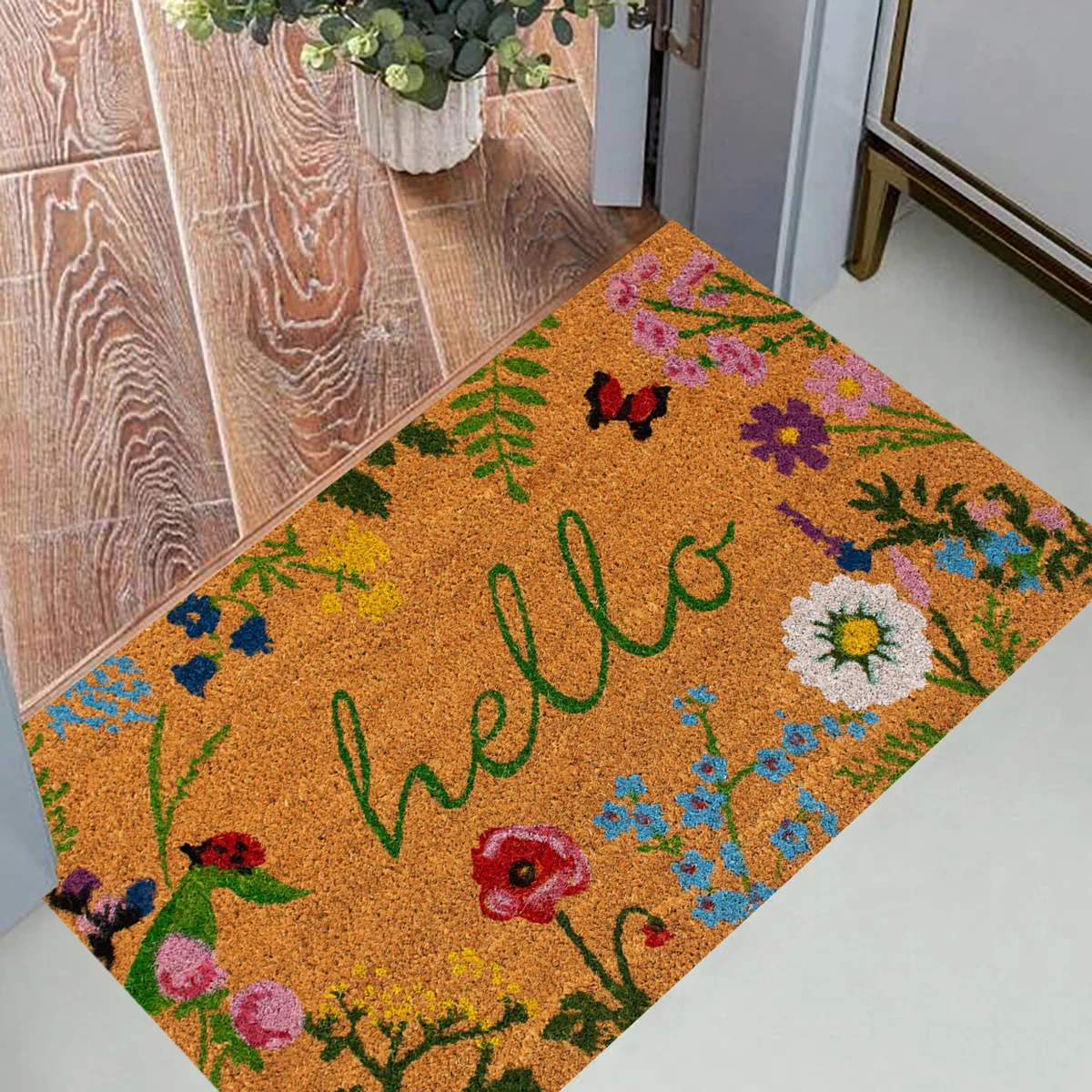 Thin Non-slip Floor Rug Mat, Durable Welcome Doormat Outdoor Entrance Mat, Welcome Mat, Machine Washable, Suitable for Family, L