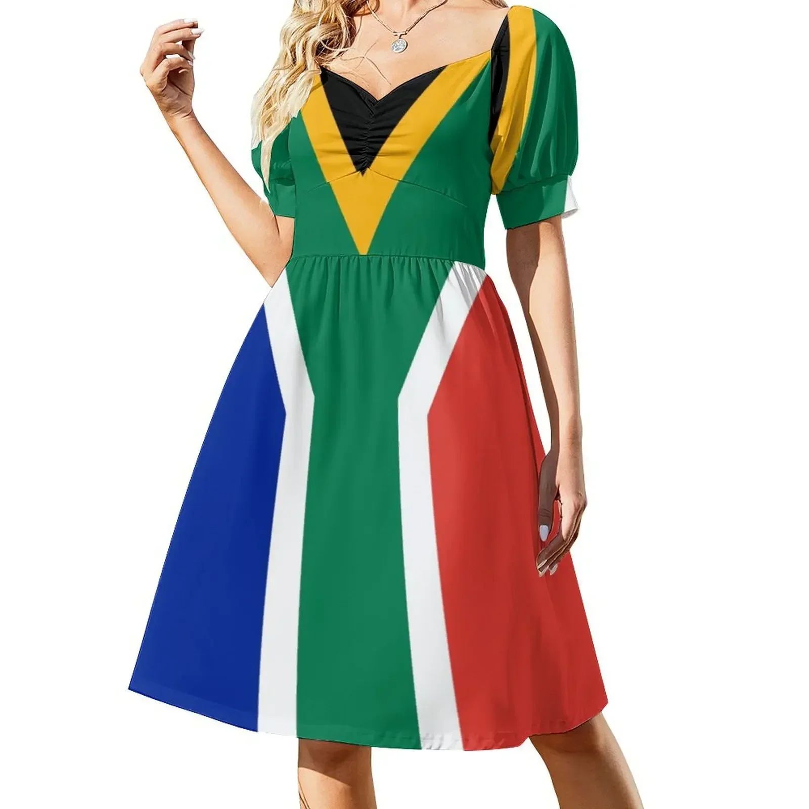 

South Africa Flag Dress Dress vintage beach dress women's clothing trend 2024 women wedding guest 2025 woman