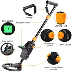 MD-1008A Professional Metal Detector Search Gold Detector Treasure Hunter Circuit Metals Tracker Seeker + Search Coil