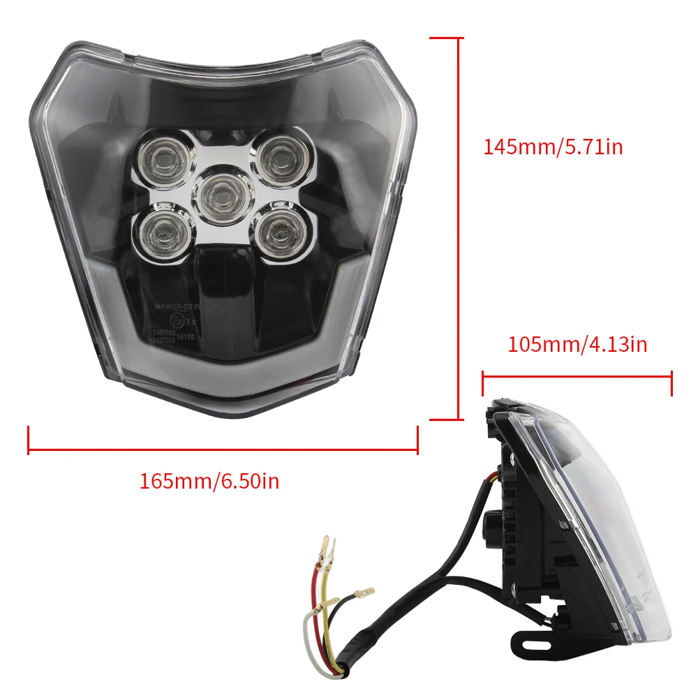 For KTM Motorcycle LED Headlight Plate EXC 300 XC XCF XCW 150 250 350 450 Headlamp Dirt Bike Moto Enduro Motocross Accessories