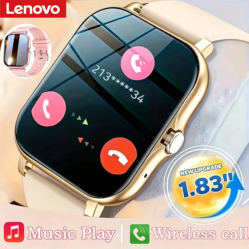 Lenovo 1.83 '' Esporte Relógio Inteligente Relógio de Fitness Monitor de Saúde À Prova D 'Água Smartwatch Relógio de Chamada Sem Fio para Homens Mulheres IOS Android
