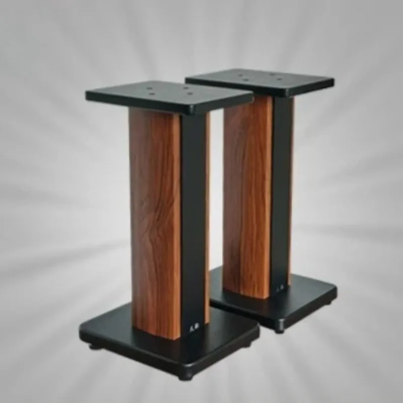 Solid Wood Floor Standing Speaker Stands, Height Adjustable Bookshelf Rack for Surround Sound Home Theater System
