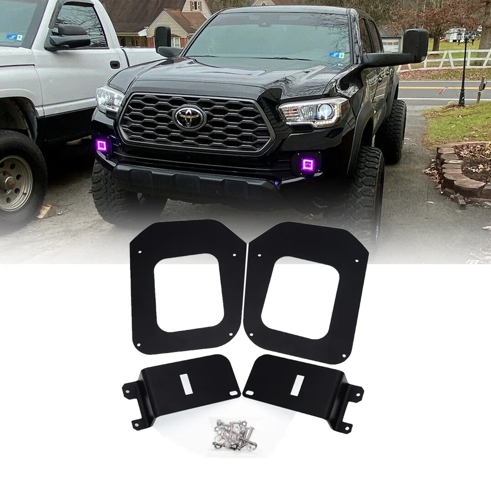 

For Toyota Tacoma 2016-2023 Front Hidden LED Fog Light Mount Bumper Pod Driving Lamp Bracket Kit Car Accessories Durable Steel