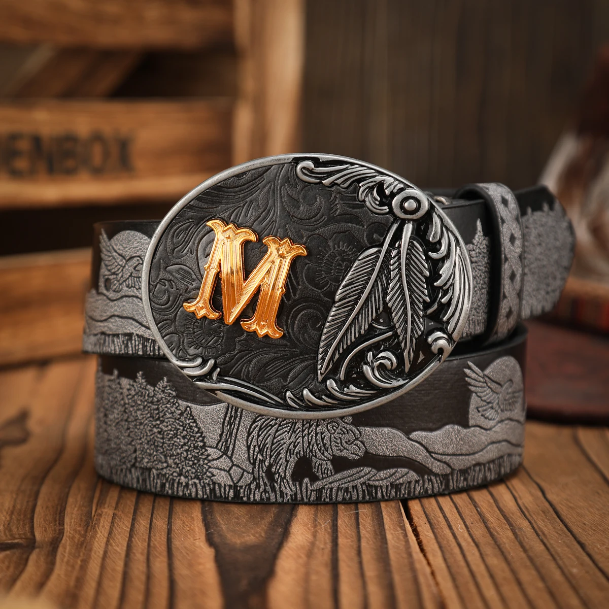 Ein lässiger, individueller und retroartiger Gürtel, ein Kleidungsaccessoire im Western-Stil, Metallschnalle, PU-Gürtel, geeignet für sowohl Männer als auch Frauen – Detail 9