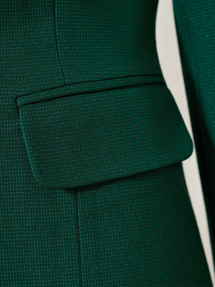Costume pantalon de travail formel pour femmes, vert marine, couleur unie, ensemble Blazer 2 pièces pour dames de bureau, qualité