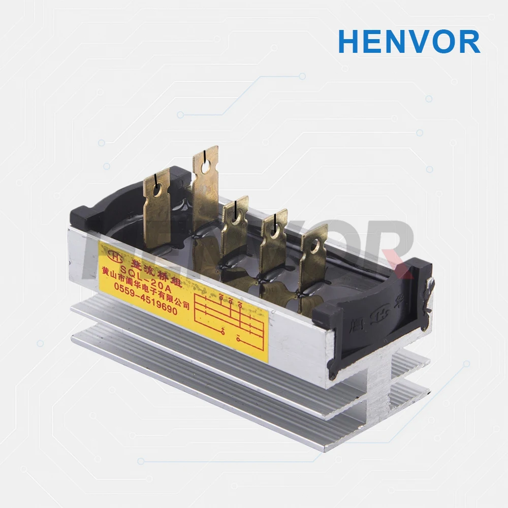 Three Phase SQL20A 20Amp Generator Rectifier Aluminum Heatsink Diode Bridge Kit for Generator 20A Iron Pin Power Diode