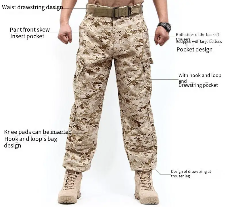 Men's Desert MC Work Pants - Loose, Durable, Cut-Resistant, Multi-Pocket, Work Style, Outdoor Straight-Cut Casual Pants