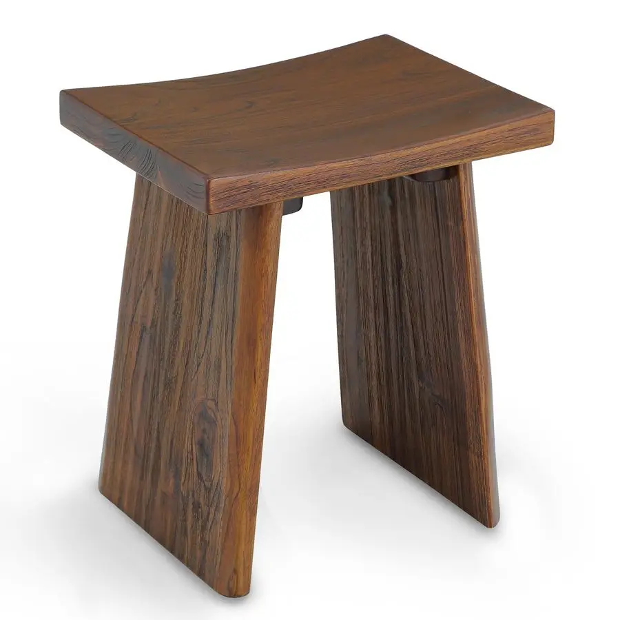 

Teak Shower Stool for Bathroom, 18Inch Solid Teak Wood Bath Seat Bench with Curved Seat, Easy Assembly amp Sturdy Design, WaterR