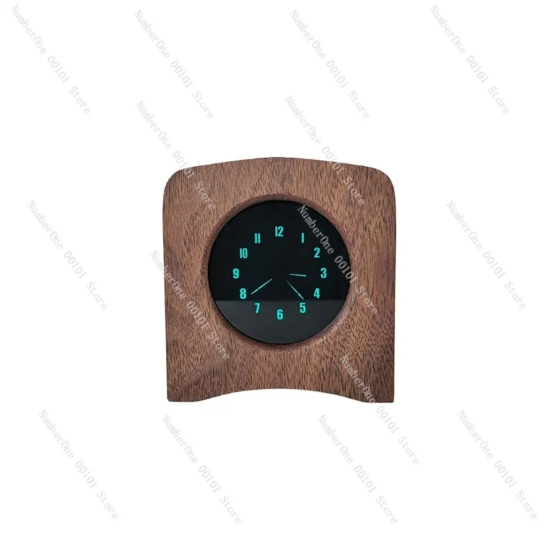 

Creative Fluorescent Screen Pointer Clock, Bluetooth Retro Digital Walnut Clock, Alarm and Time Display for Desk