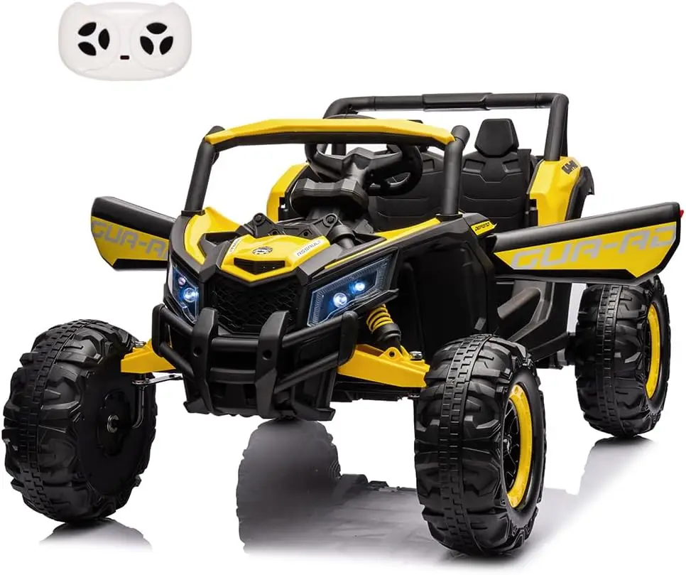 24V 2 Seater Ride On UTV Car, Battery Powered Electric Vehicles with Remote Control, Spring Suspension,200W Motors, Metal Frame,