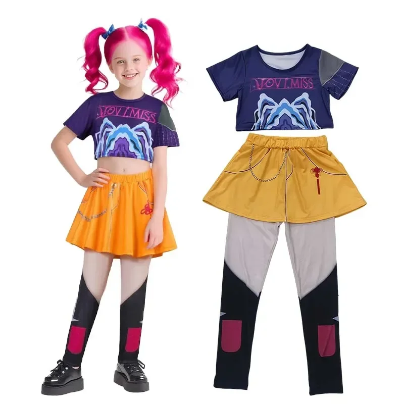 Film K-Pop Mira Rumi Zoey Demon Hunters Costume Cosplay per ragazza Halloween Stage Modello stampato in 3D Abiti per giochi di ruolo