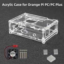 Orange Pi PC Acrylic Case Clear Transparent Shell Box Optional Cooling Fan Heatsink Compatible for Orange Pi PC Plus
