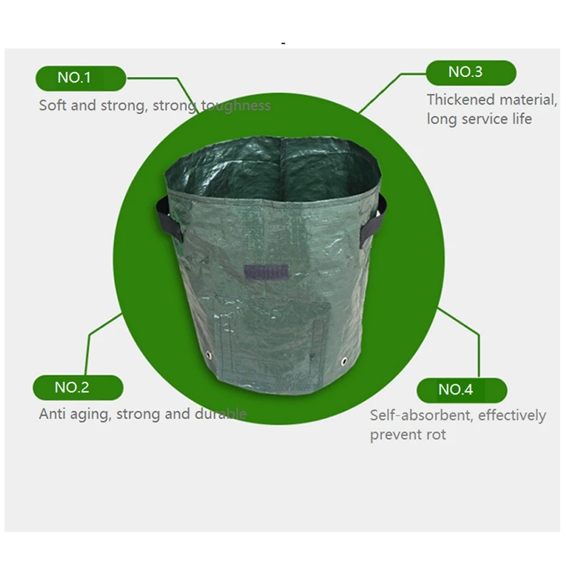 Potato Grow Bags 6-Pack, Thick PE Fabric Pots For Plants, Handles Potato Planter Bags For Vegetables