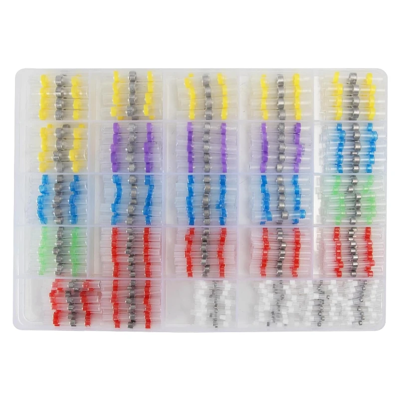 

360pcs Solder Sealed Wire Connectors Insulation Heat Shrink Solder Butt Connectors Solder Connector Kit Automotive Marine